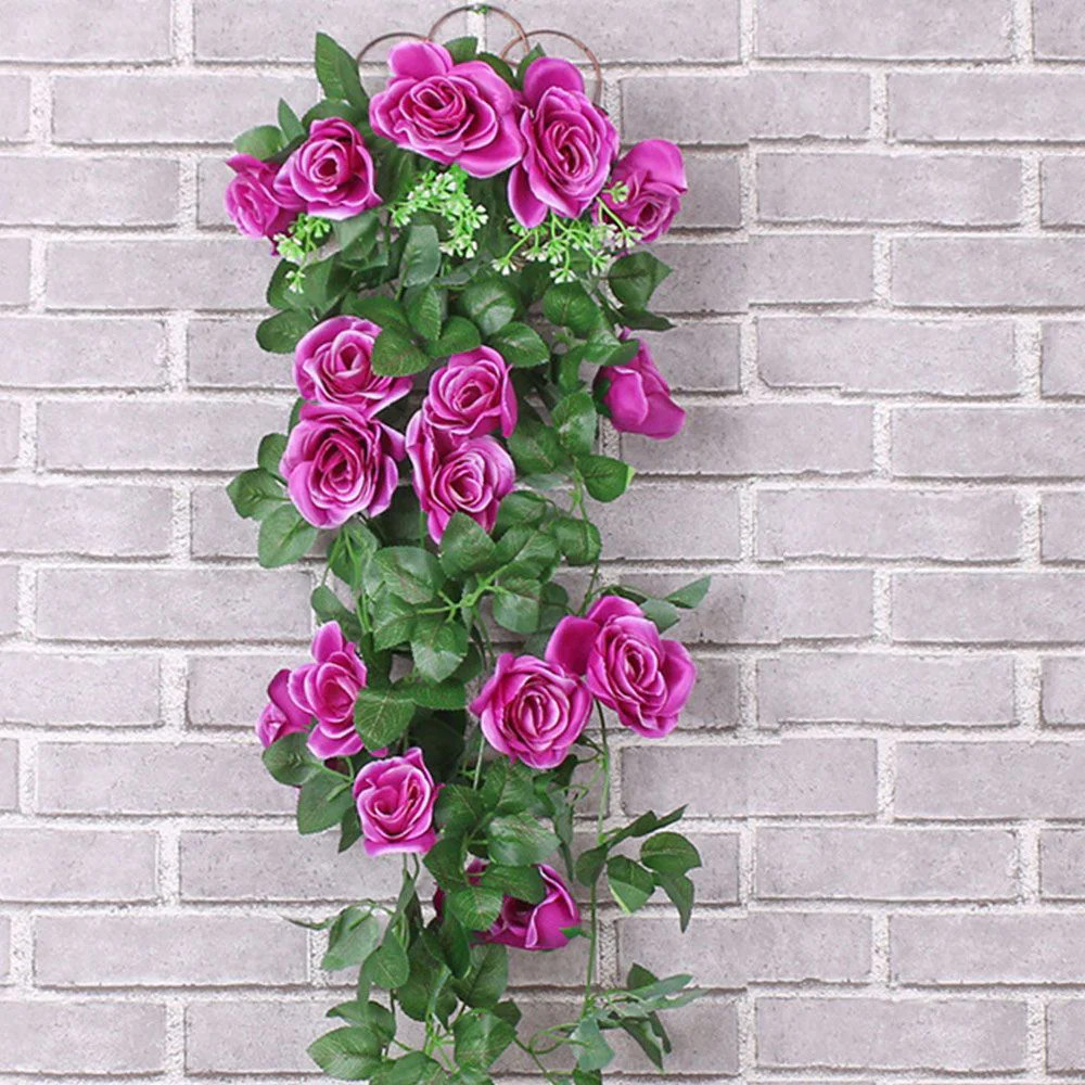 90cm Garland Vine Artificial Flower Purple Fake Ivy Plant Home Garden Party Deco