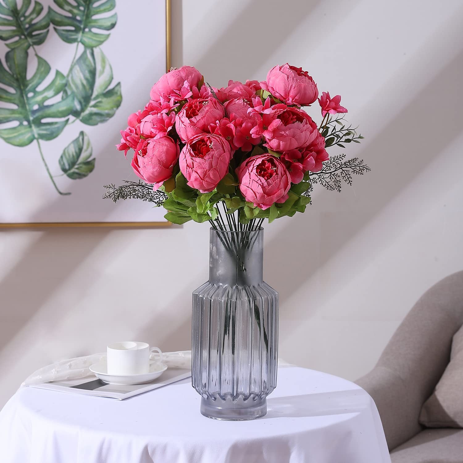 1 PCS Spring Pink Artificial Silk Peony Bouquet Wedding Home Decoration