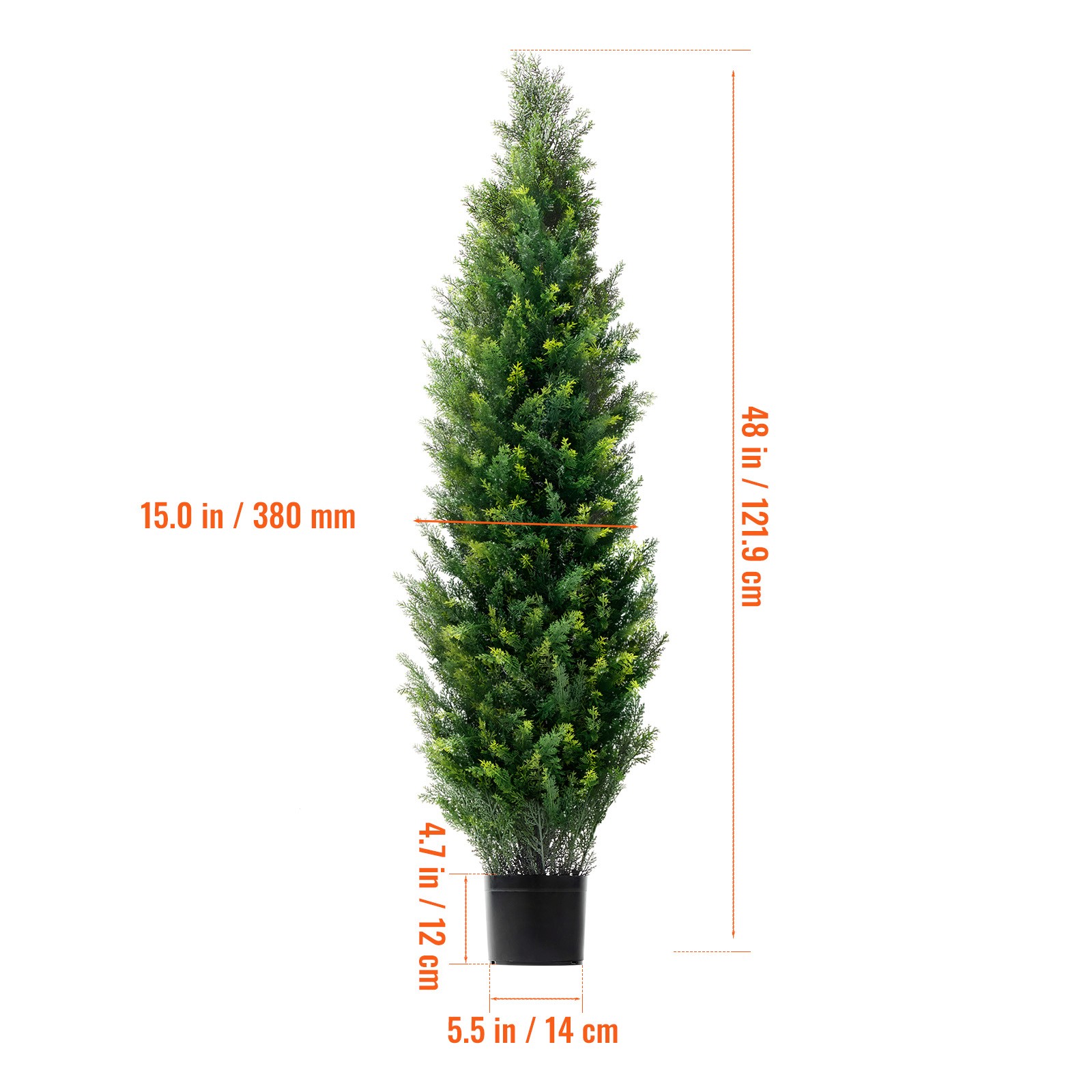 Uimoso Set of 2 Artificial 4′ Cedar Trees for Indoor and Outdoor Decoration