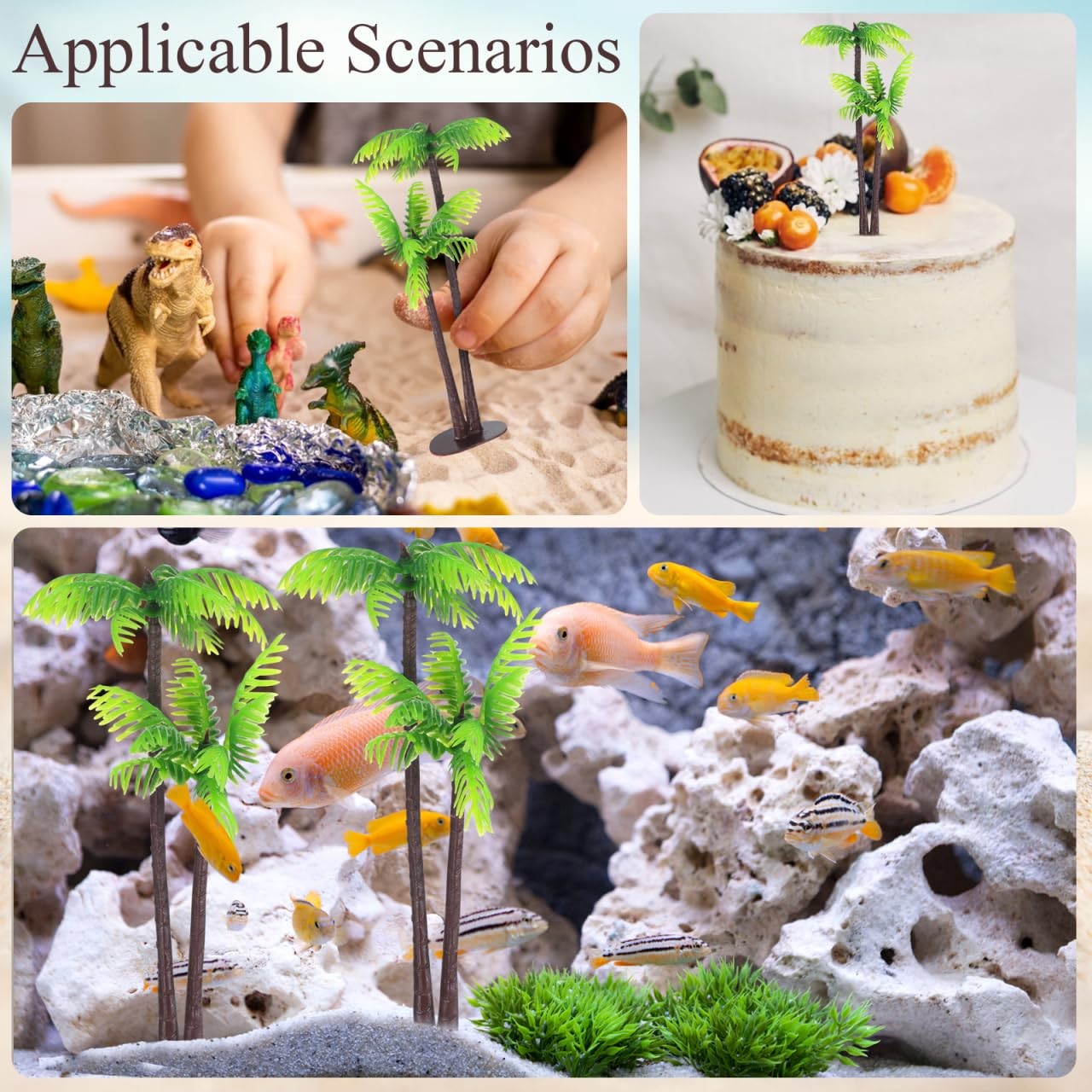20 Pcs Artificial Palm Trees Set, Miniature Model Trees for Diorama Supplies,…