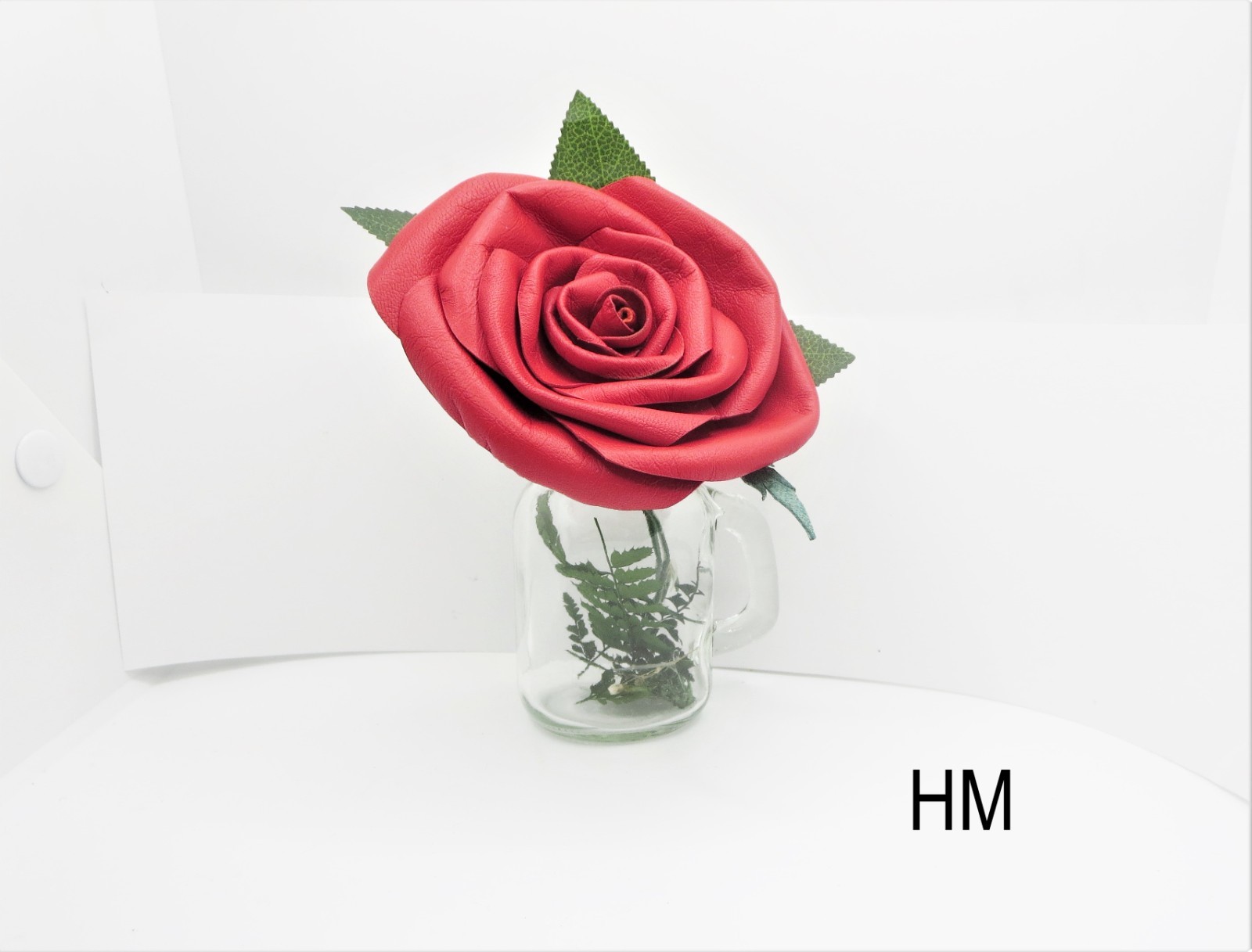 3rd Anniversary Wedding gift for her, leath Rose In Tea Cup leather flower decor
