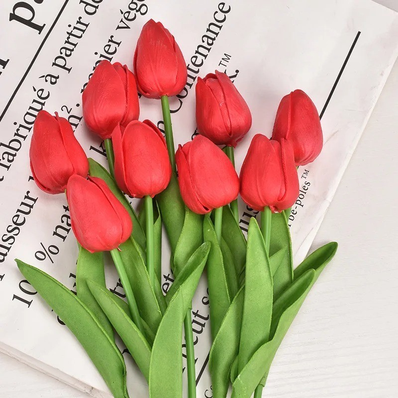 Real Touch Artificial Tulips Bridal Home Wedding Party Festival Decor USA-10 PCS