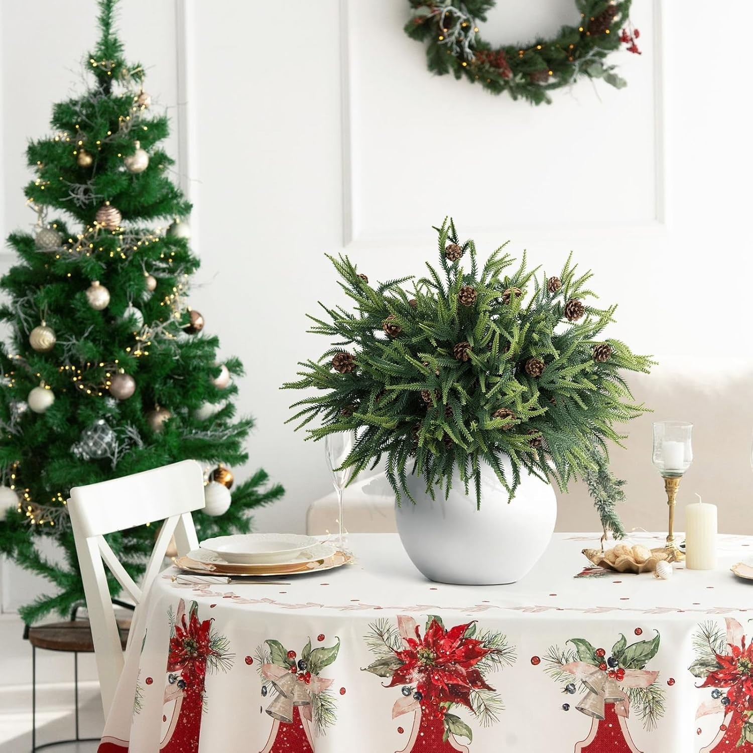 18 Pcs 24in Norfolk Pine Artificial Branches – Perfect for DIY Christmas Decor