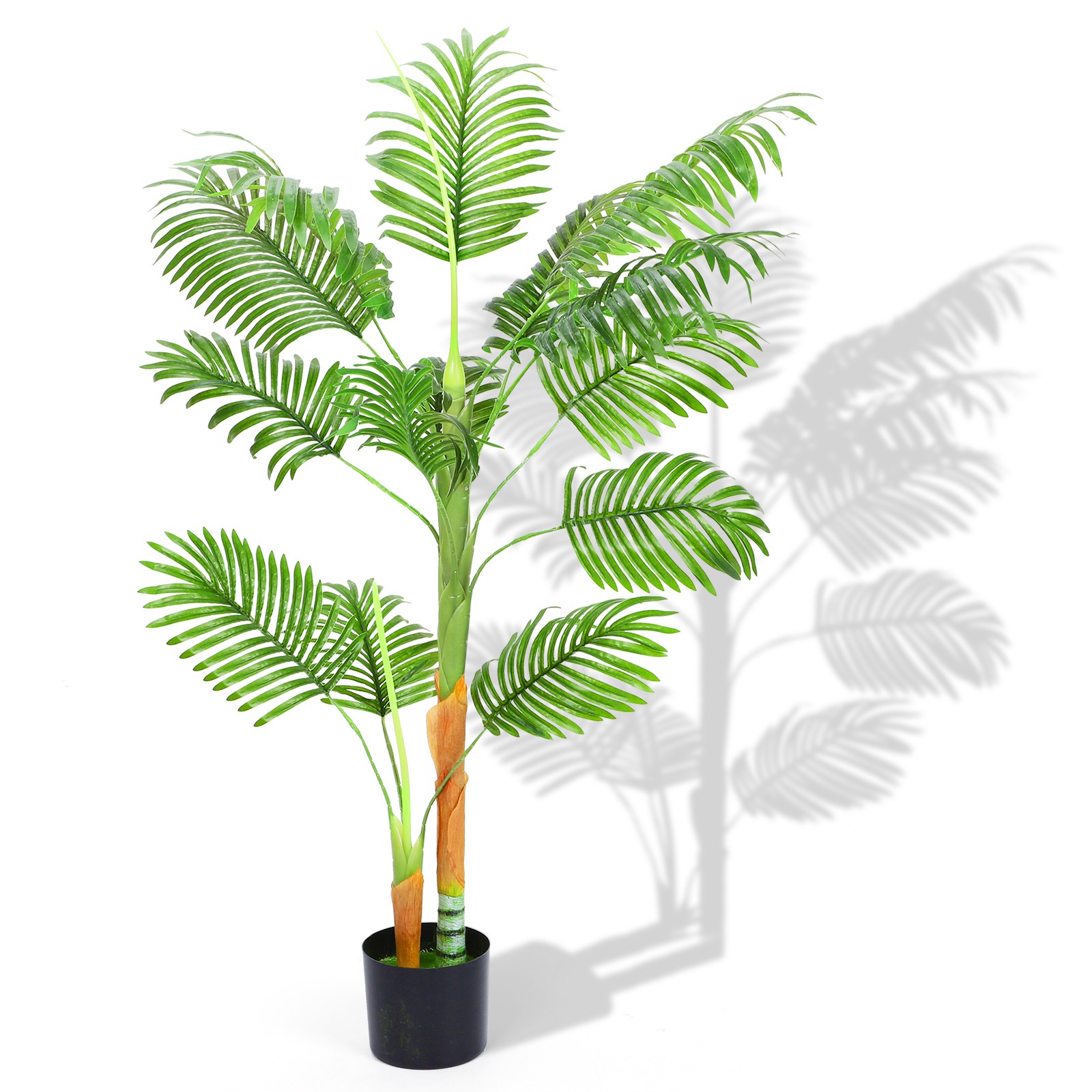 4FT Artificial Palm Tree Tall Fake Tropical Palm Tree in Pot for Indoor Decor