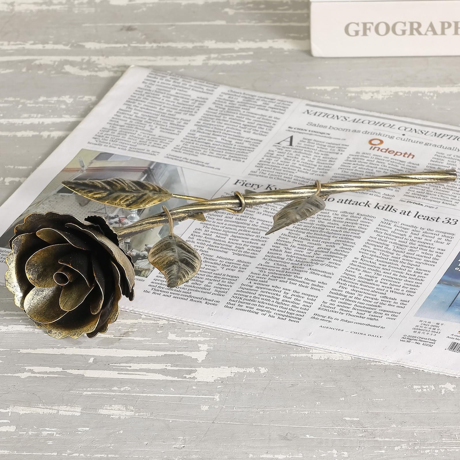 Iron Rose Gifts for Anniversary, Handcrafted Metal Rose, Bronze Anniversary M…