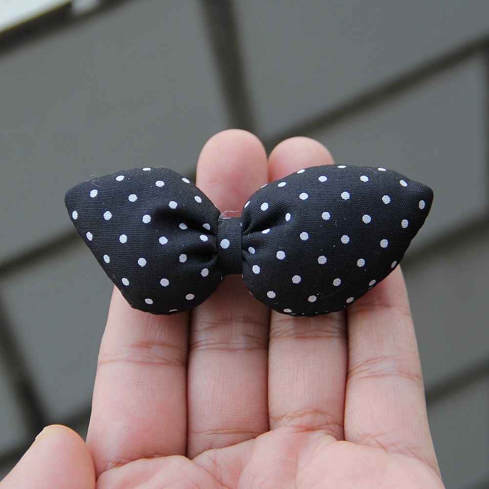 7.5cm The Exquisite Princess Rose Polka Dot Cotton Bow Tie Headband