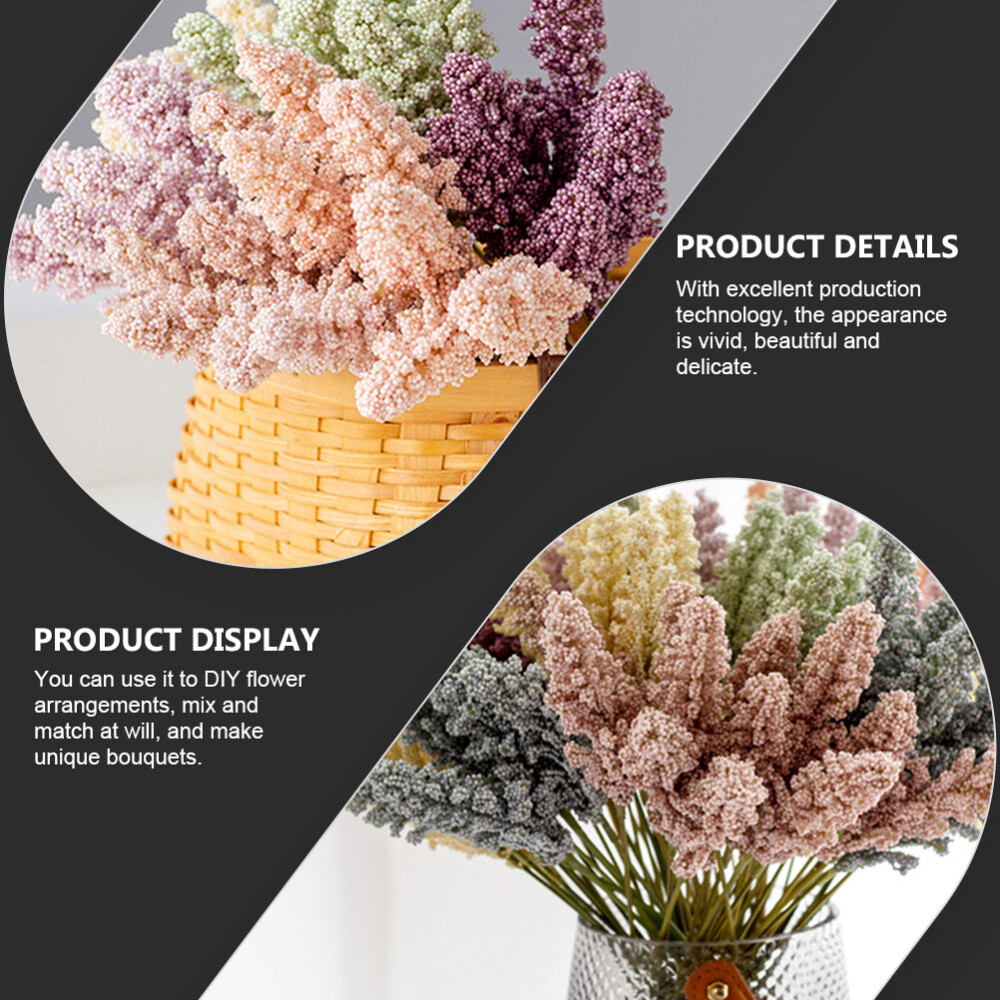 30PCS Real Touch Wedding Bouquet Vase Filler Stems Artificial Flower Branch