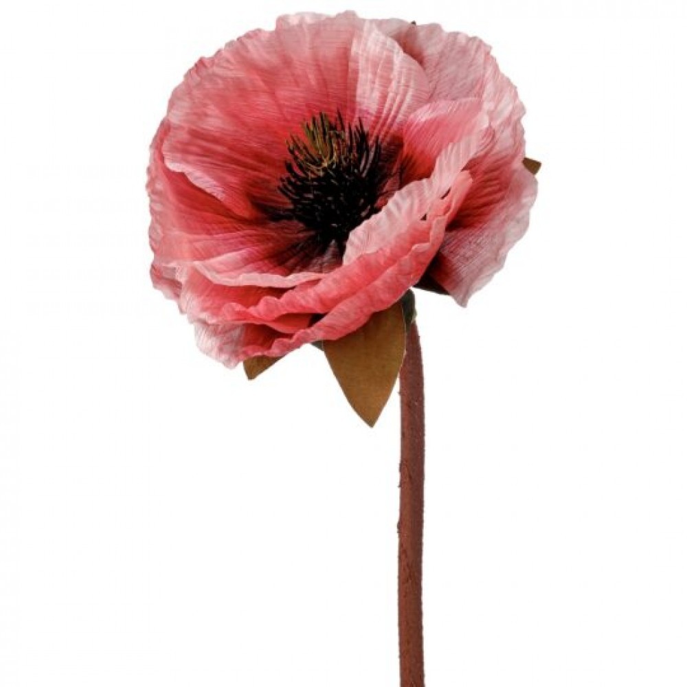 Pink Couture Poppy Stem Artificial Flower