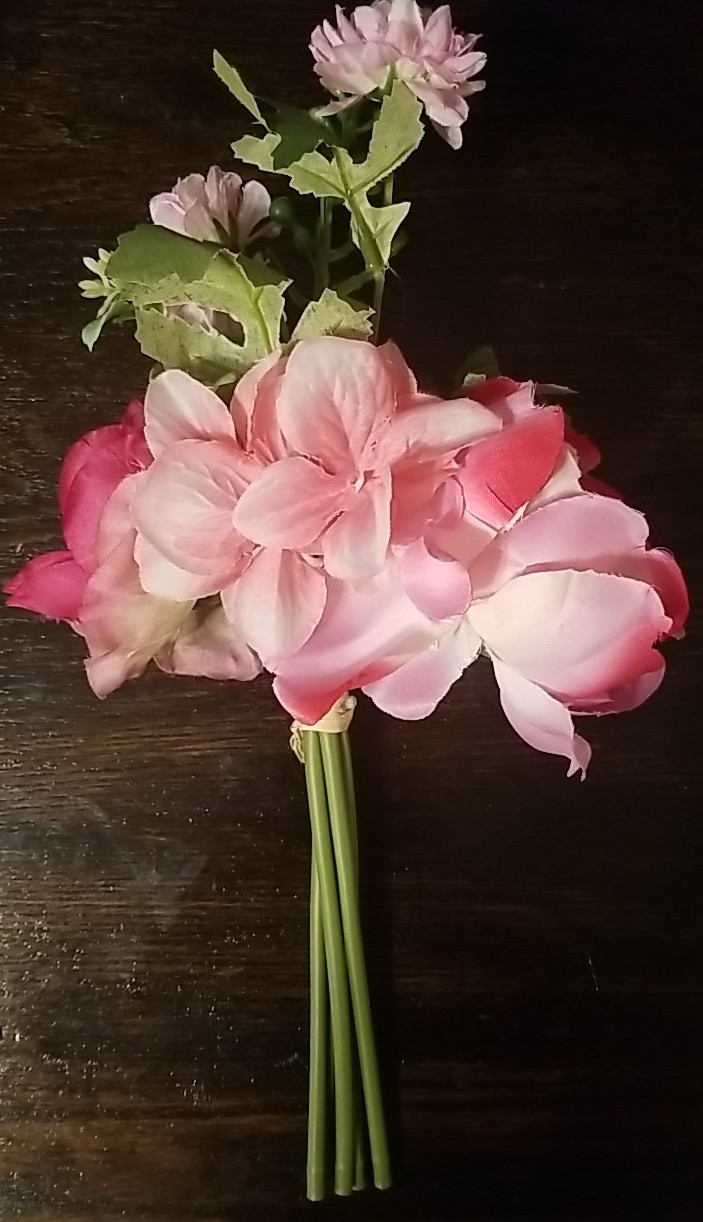 Plastic Flower Stem Bouquet Decoration Art Pink/Purple Ranunculus Set Ashland