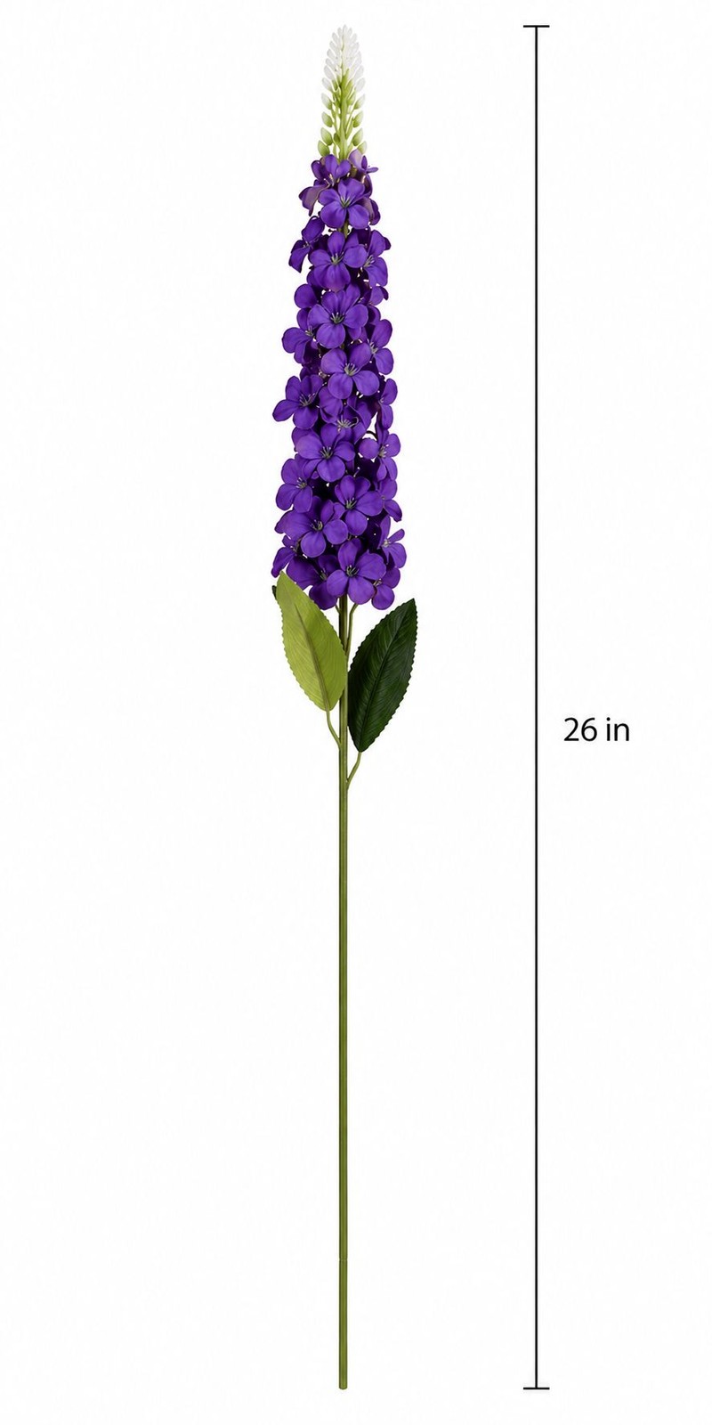 Purple Snapdragon Stems Set of 2 Artificial Larkspur Spike Flowers 26 Inch Faux