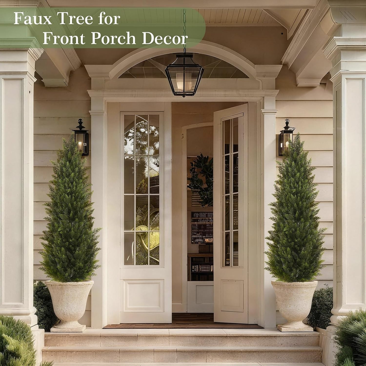 Vitalismo Artificial Topiary Cedar Trees 6FT Tall 2 Set, Outdoor Indoor Faux Pin