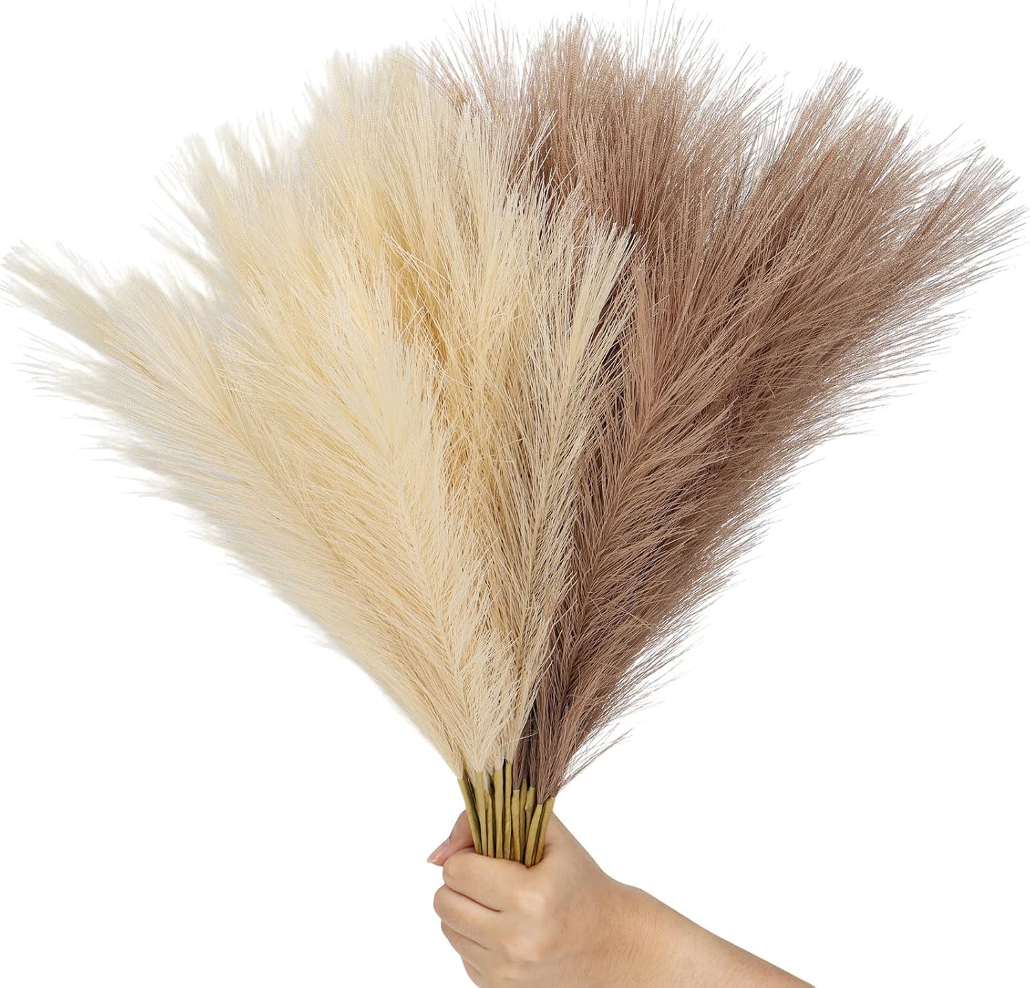 30Pcs Pampas Grass Decor,21″ Artificial Pompous Grass Bulk,Small Vase Filler Pom