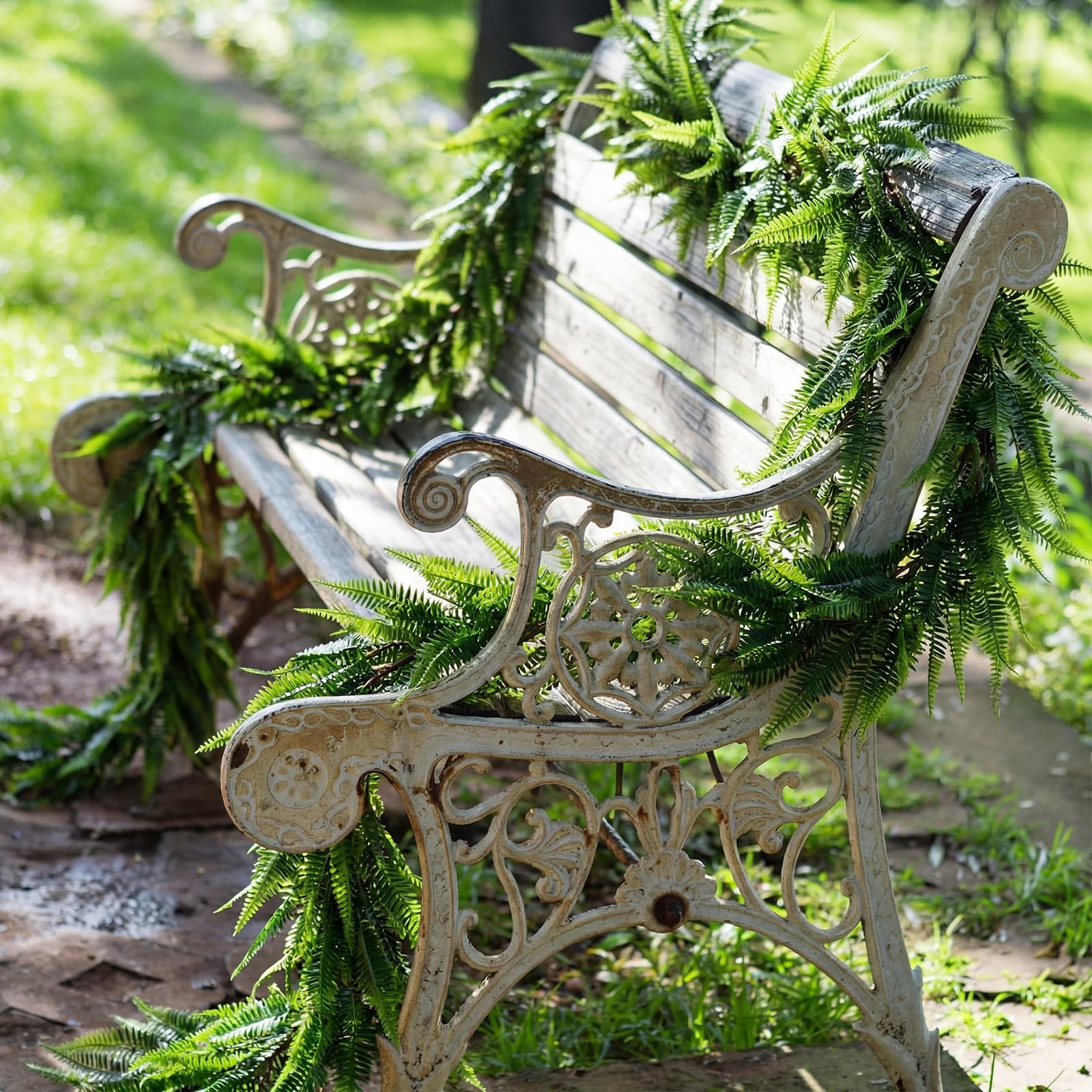2 Pack 6ft Artificial Greenery Garland Hanging Boston Fern Garlands Lifelike …