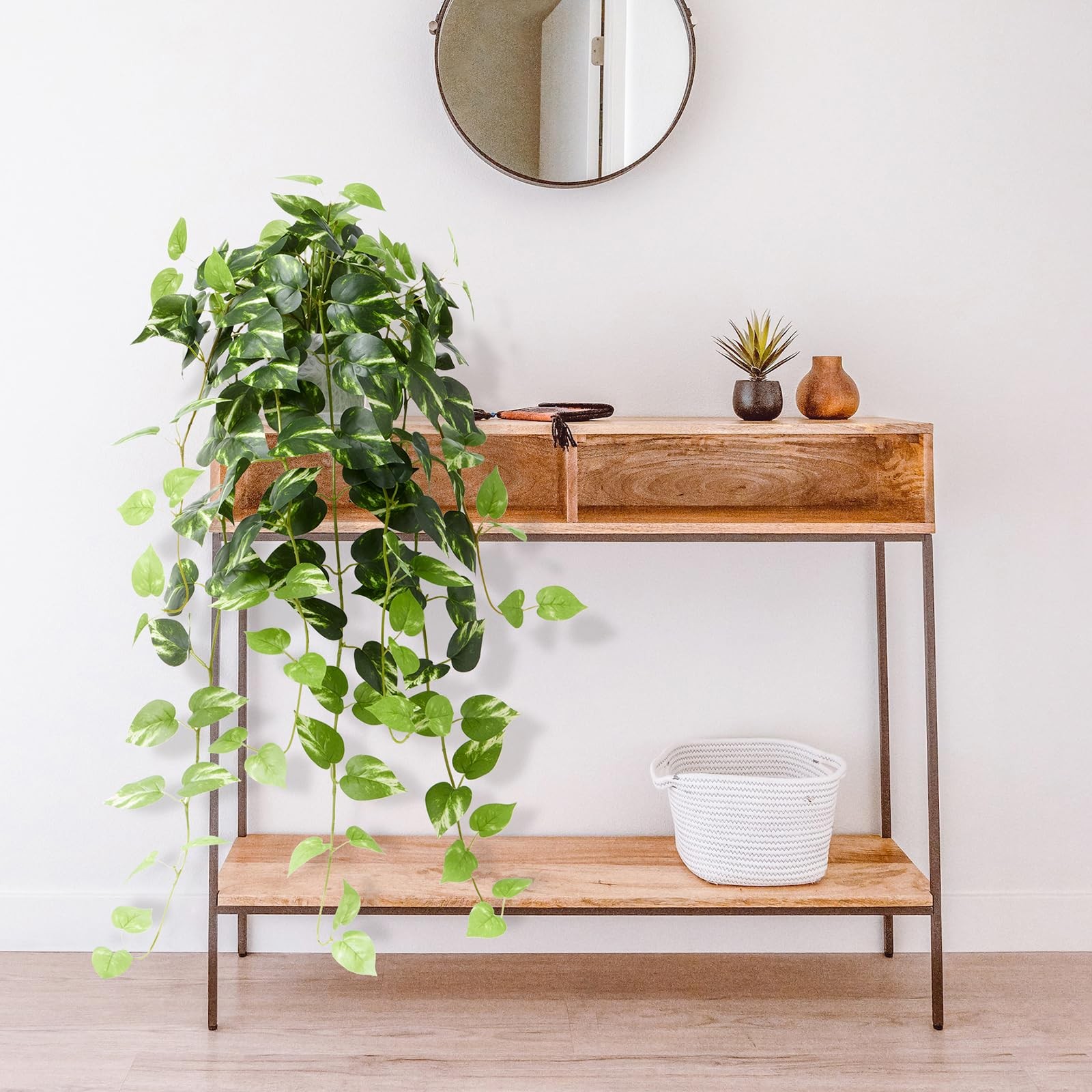 CADNLY Realistic Artificial Plants Indoor in Pot – Green Faux Hanging Plants …