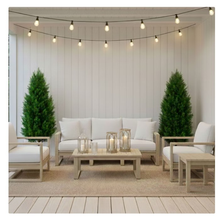 2 Pack Nearly Natural Faux 4′ UV Resistant Cedar Tree Indoor and Outdoor NEW