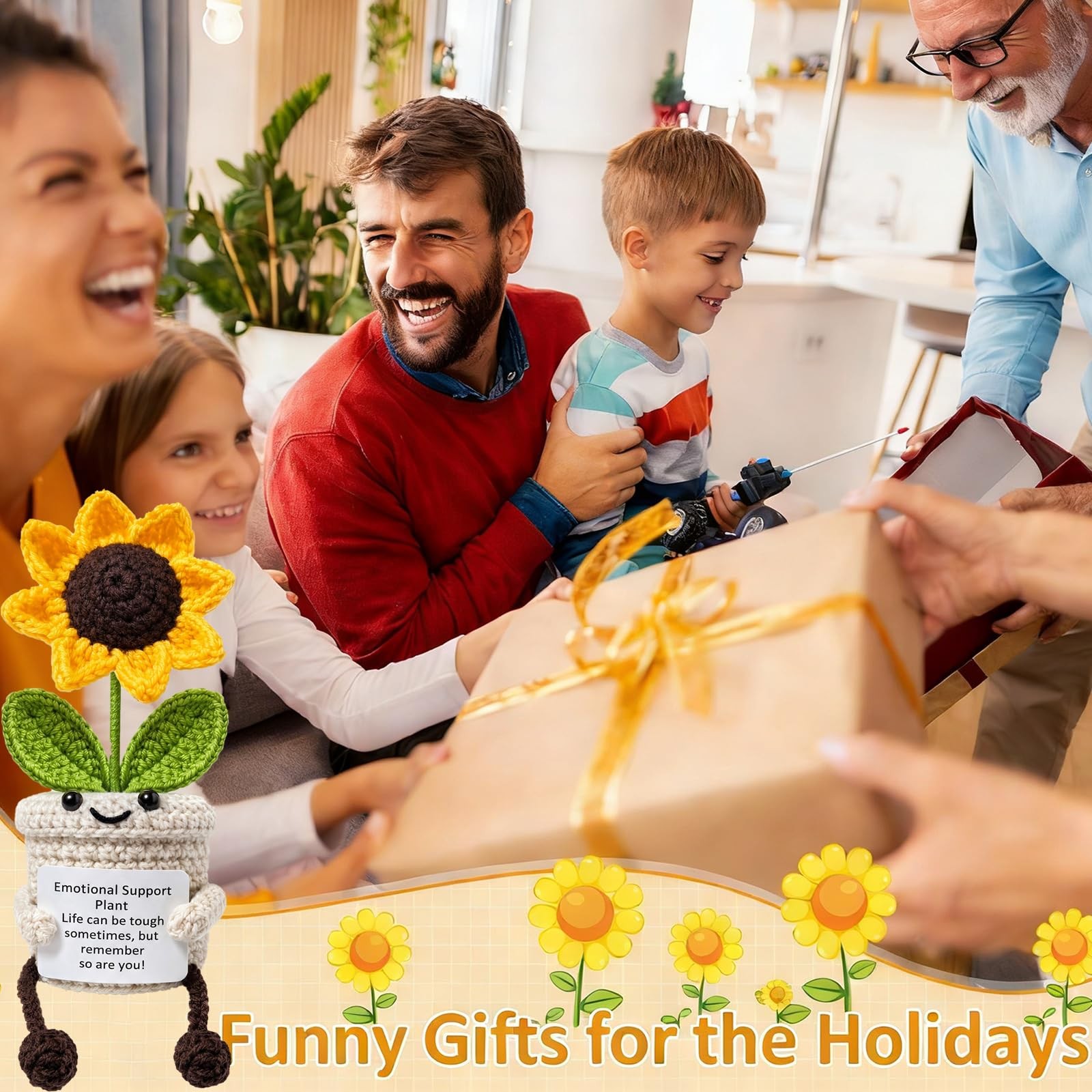 Emotional Plush Plant Crochet Sunflower Gifts for Her Mom Well Gifts for Men …