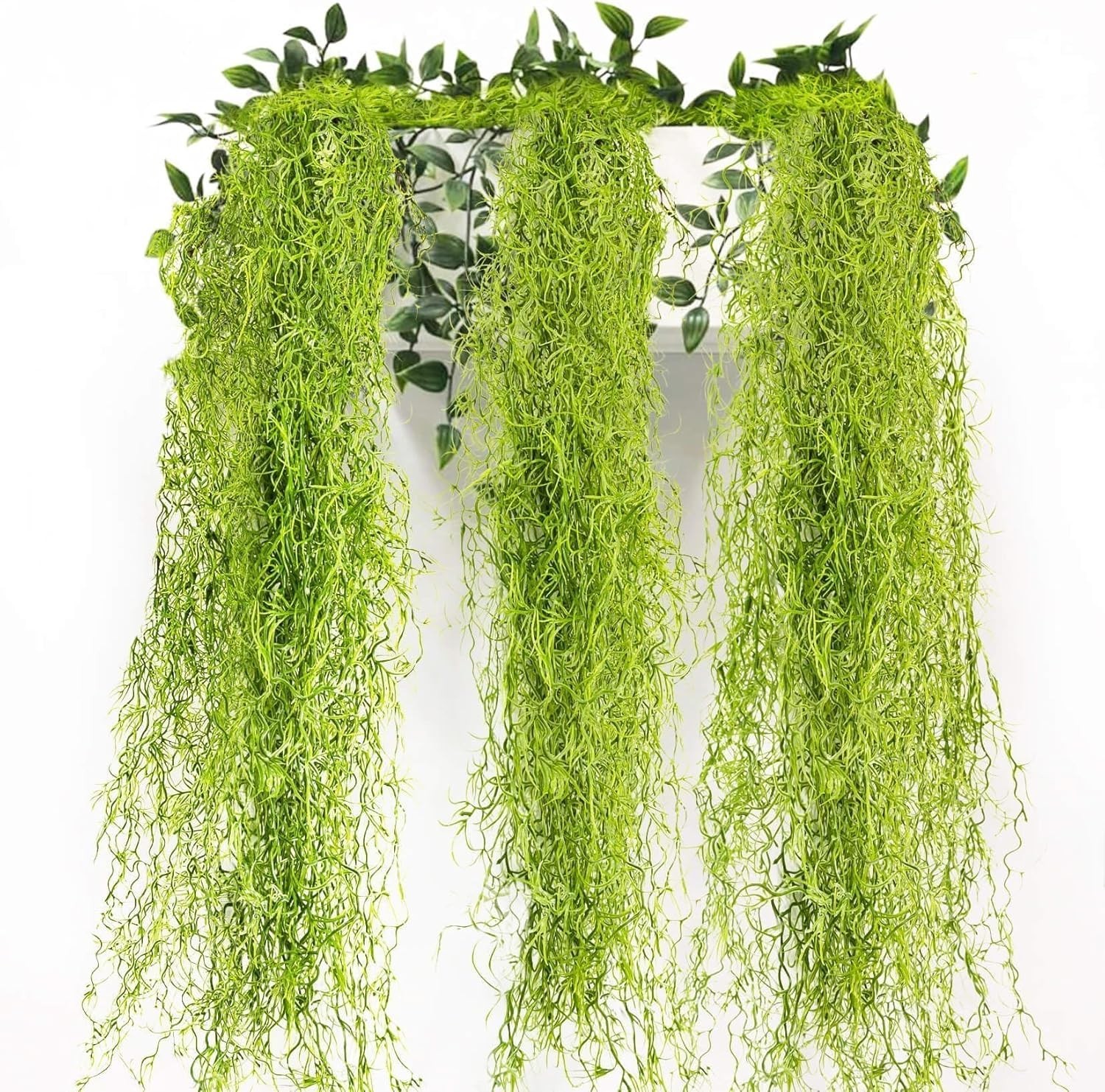 Fake Spanish Moss – Artificial Moss for Plants Indoor Crafts 33 Inch Long 3 PCS