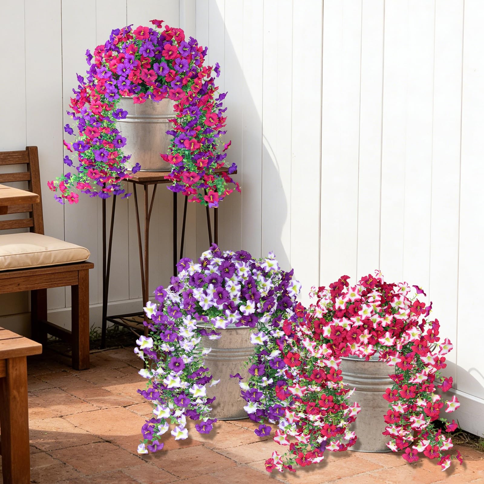 Vibrant Silk Artificial Flowers for Outdoors with Realistic UV Resistant Fake…