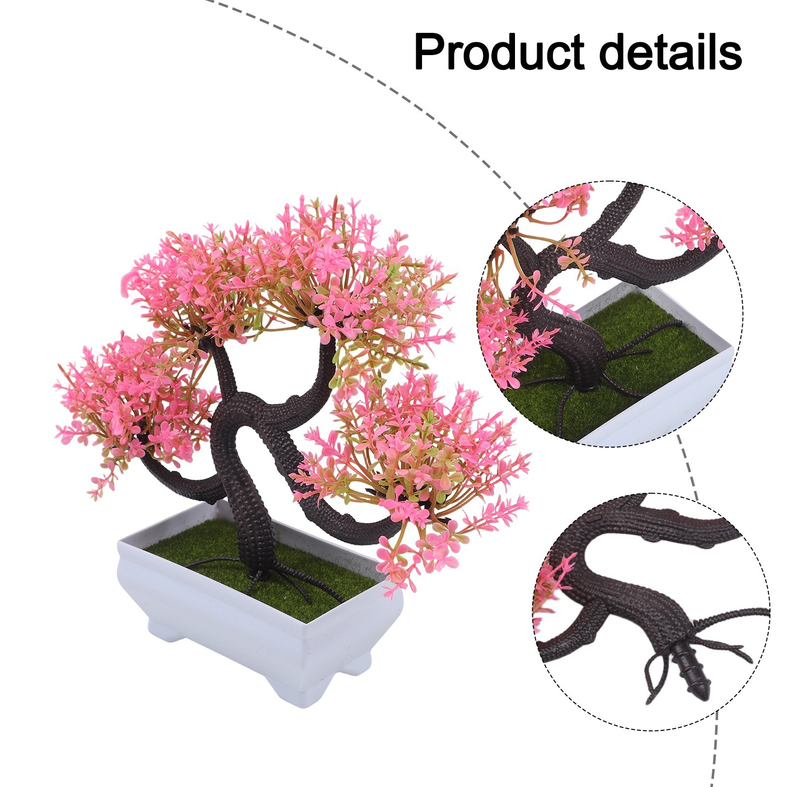 Plastic Artificial Bonsai Pine Plant for Office Living Room Decor 25x25x11cm