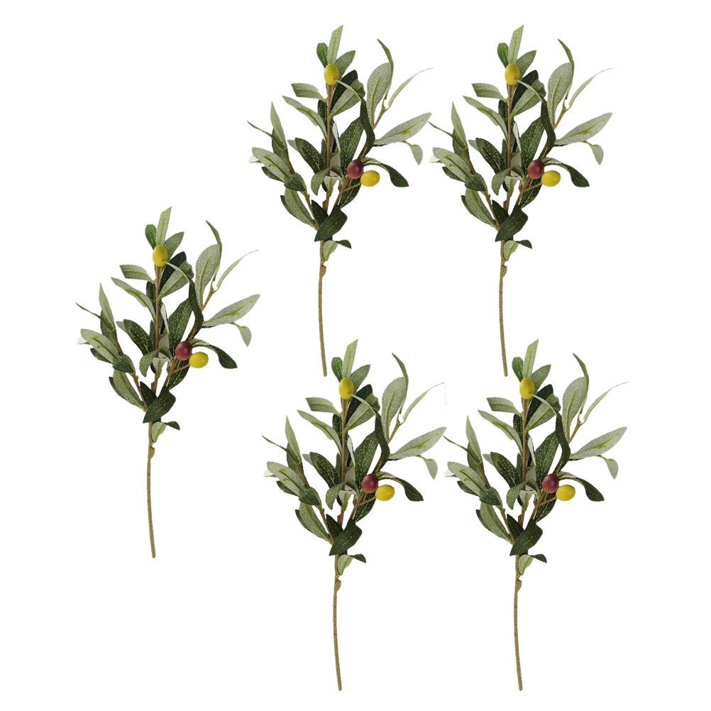 5Pcs Artificial Branches Green for Flower Arrangement and Wall Decor