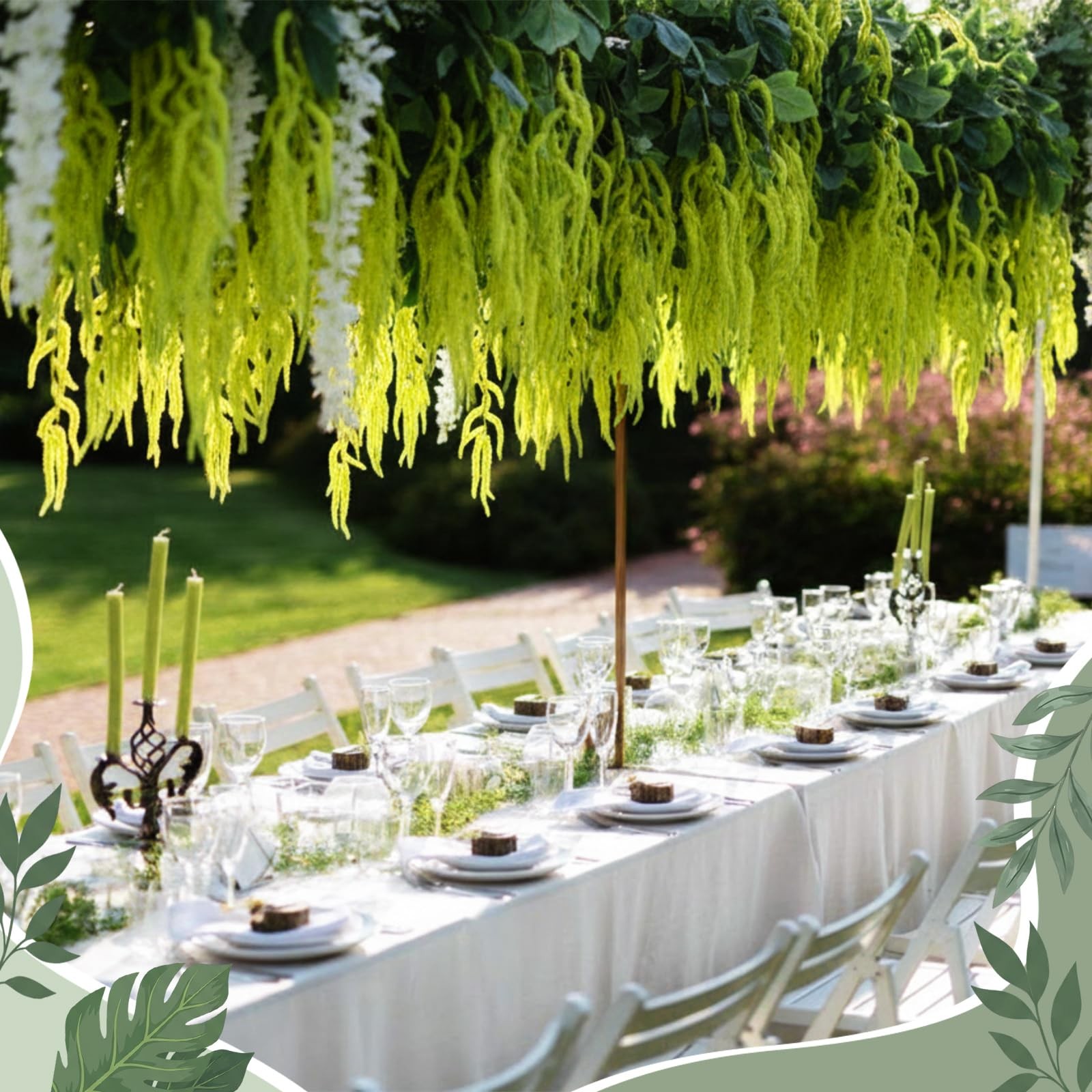 12 Pcs Artificial Hanging Amaranthus Faux Amaranthus Greenery Stems, Fake Han…