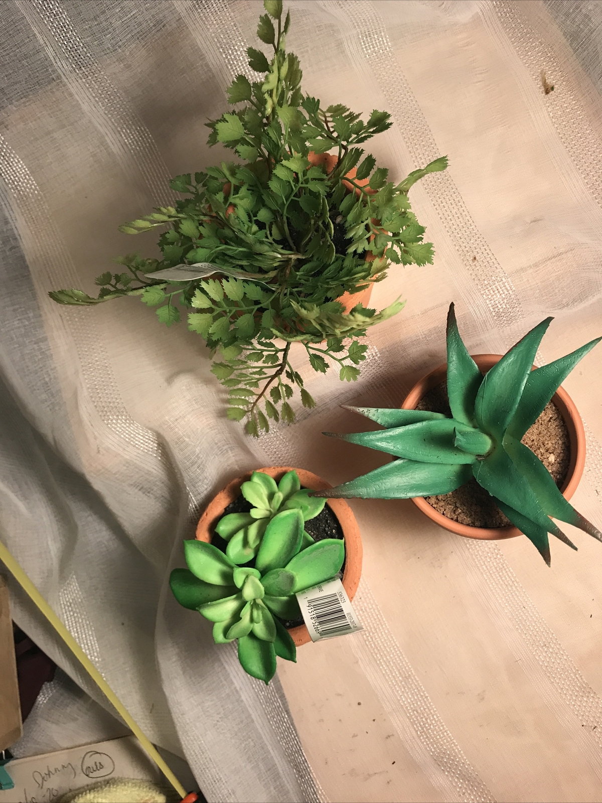 ASHLAND GARDEN Faux Succulent Plants Rustic Pots NWT (3) Floral Decor Home Decor