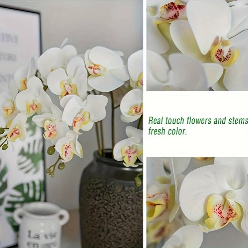 3pcs 9-Head Flowers 38 Inches Artificial Butterfly Orchid Bouquet Tabletop Decor
