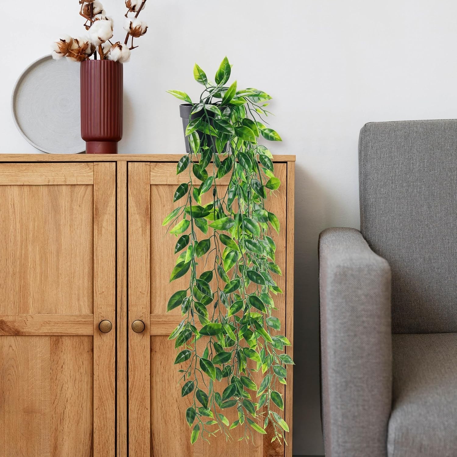 Lifelike Small Faux Hanging Plants – Perfect Indoor Decor for Every Room