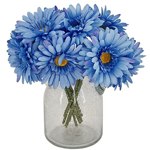 Artificial African Daisies Flowers African Daisy Silk Flowers 10 Blue