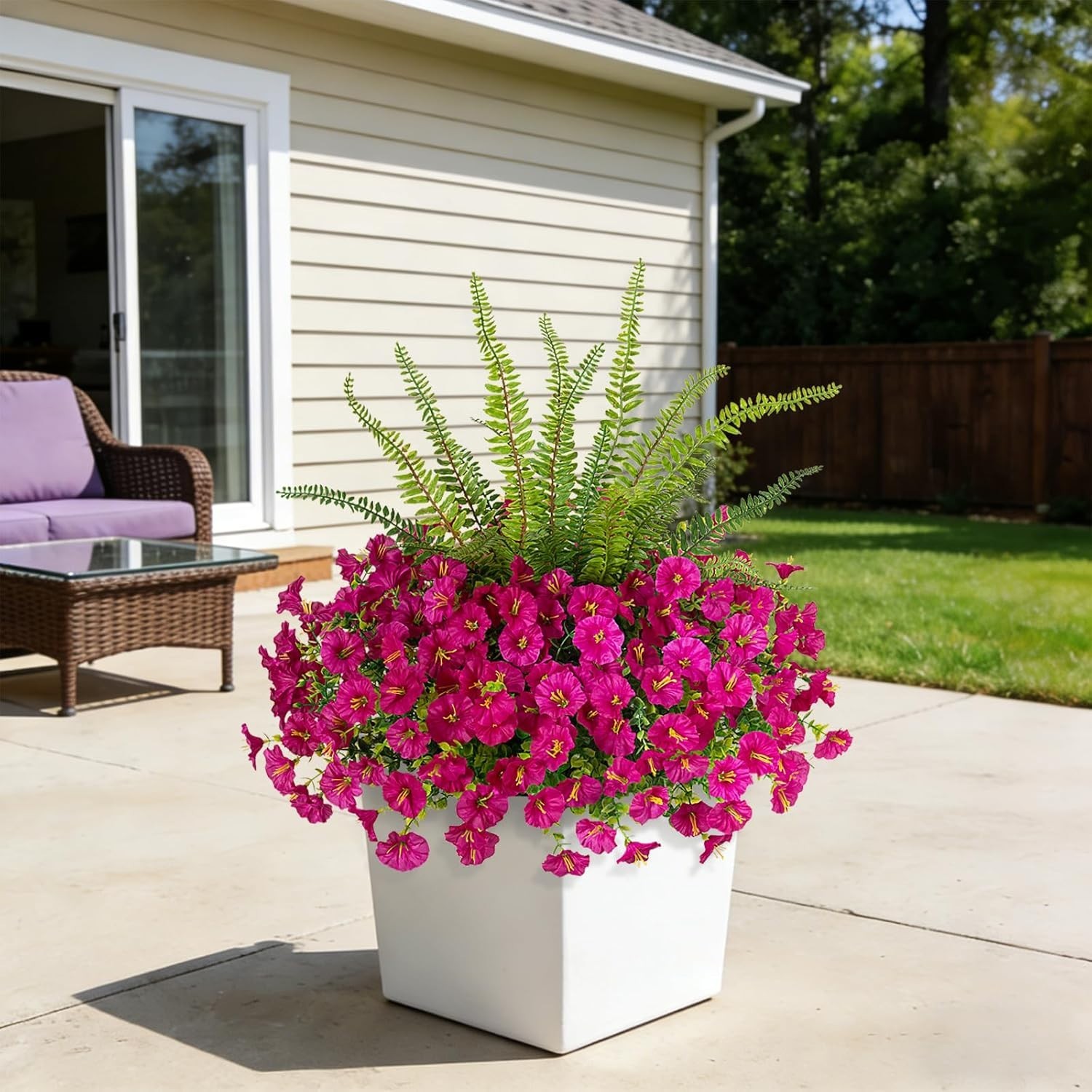 Vibrant Light Purple Faux Flowers & Ferns – Perfect for Spring Decor and Events