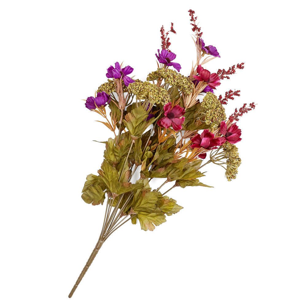Hues of Purple Artificial Cosmos and Queen Anne’s Lace Bush