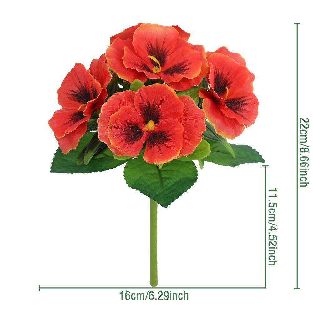 Realistic Artificial Pansy Flowers in 6 Shades for Home and Office Use