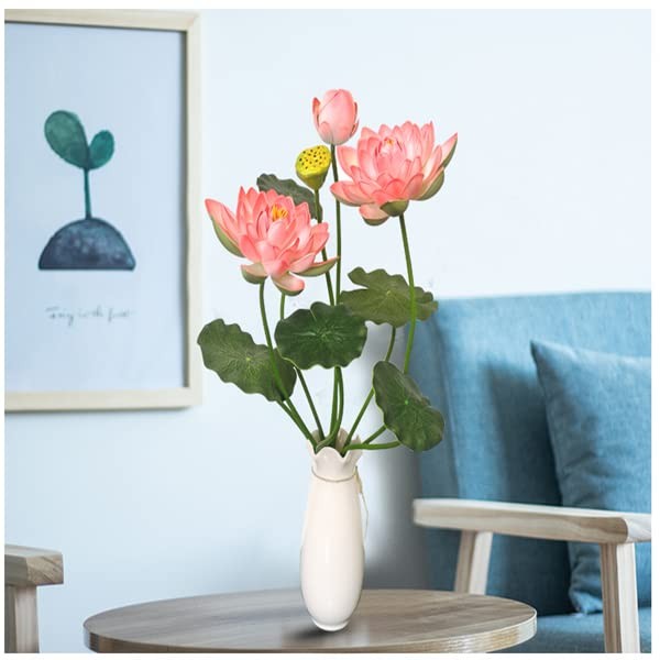 24″ Artificial Flower Household Decor Silk Realistic Faux Flower Picks Bouque…
