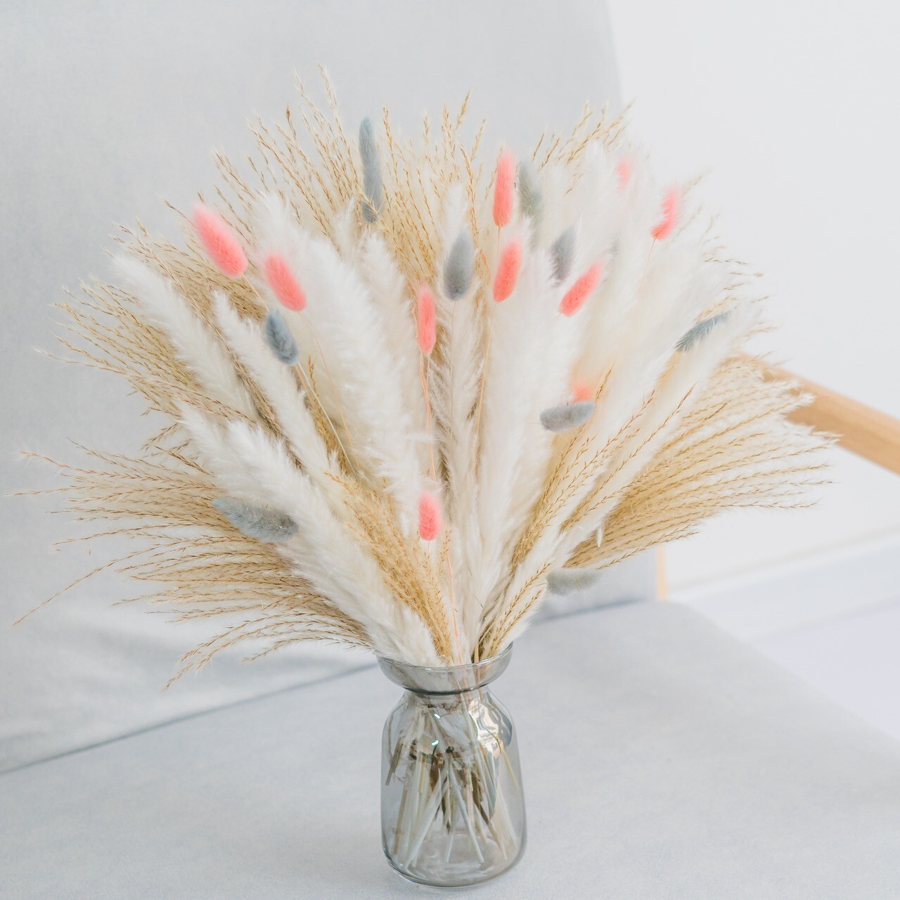 80 Pcs Natural Dried Pampas Grass Decor 17In for Mixed Floral Arrangement