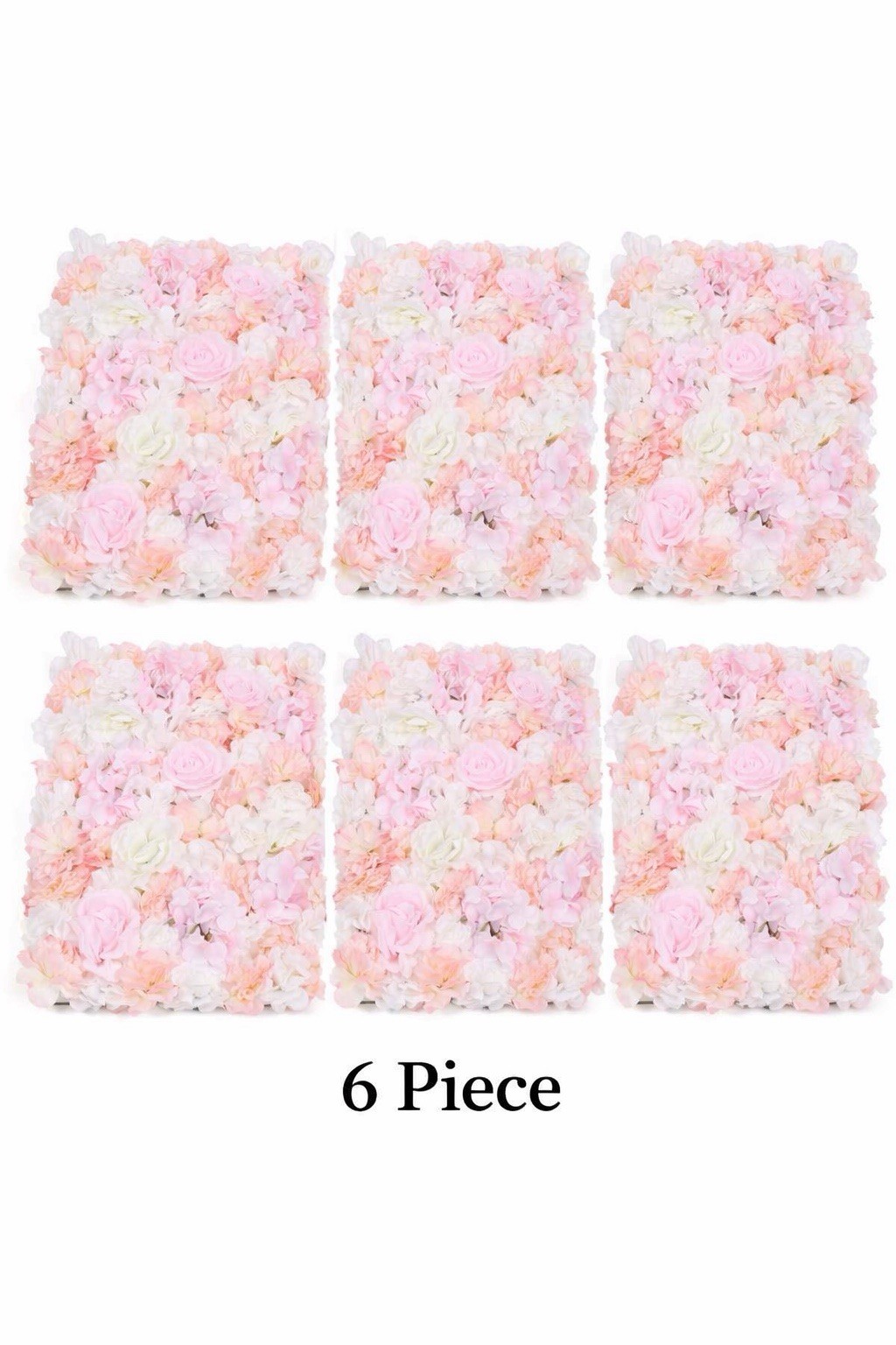 Flower Wall Panels 3D Light Pink Backdrop 24×16 Wedding Decor 6pc Set