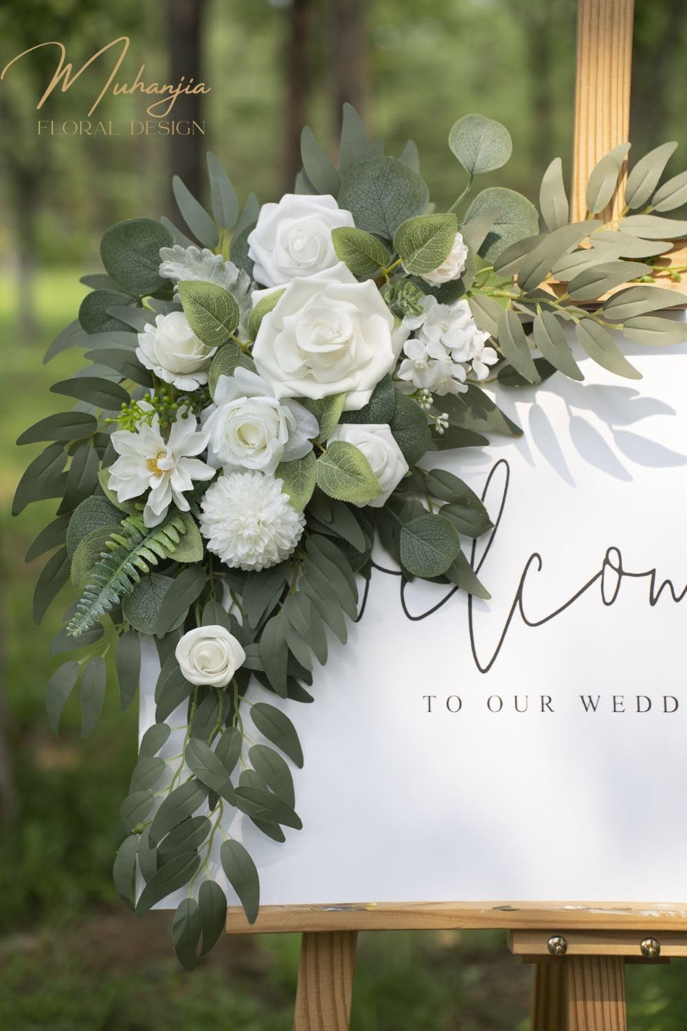 Wedding Sign Faux Flower Swag (Pack of 2) for Ceremony Party Reception Entran…