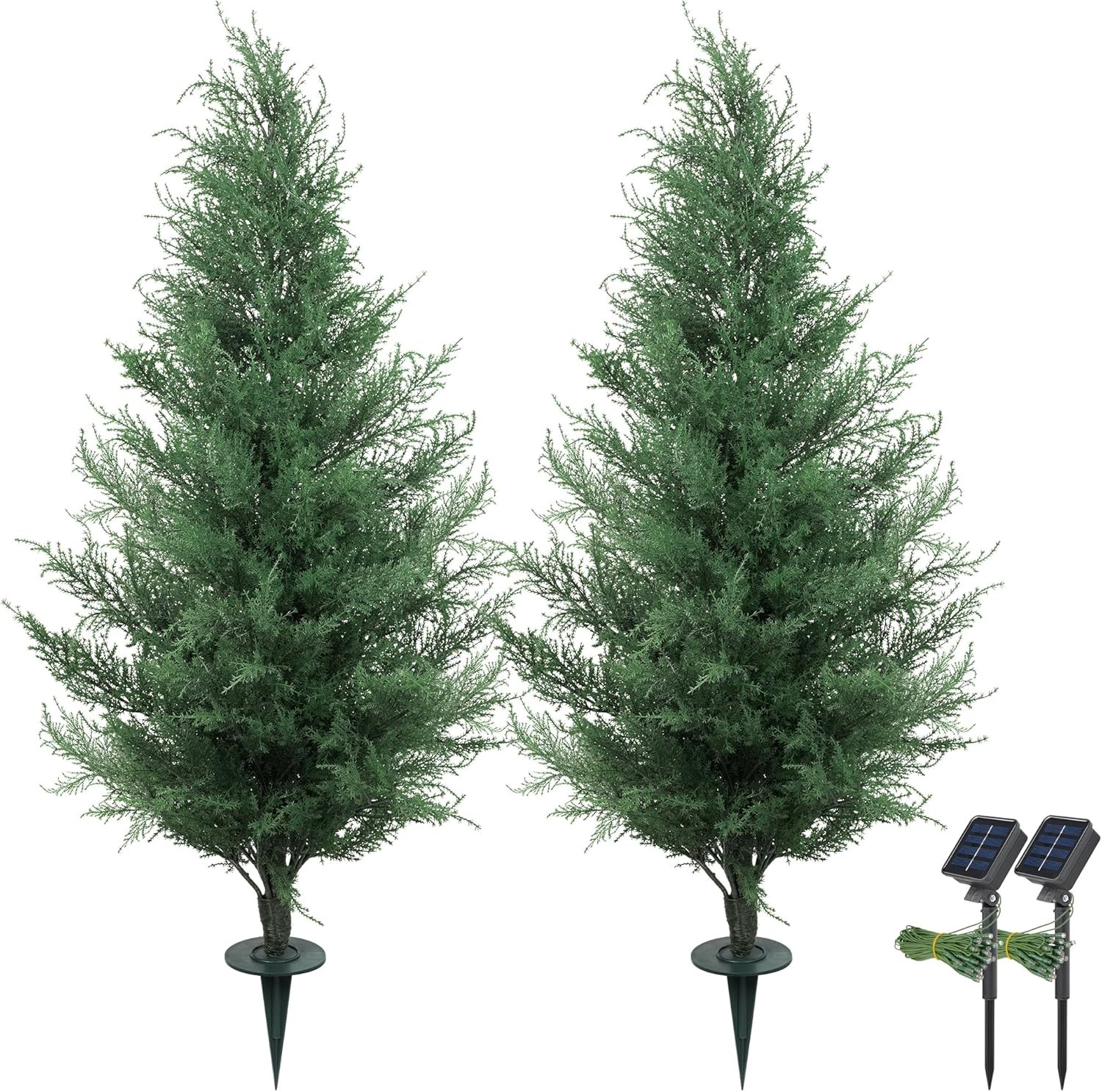 36″ UV Protected Artificial Cedar Tree with Lights for Outdoor Decor