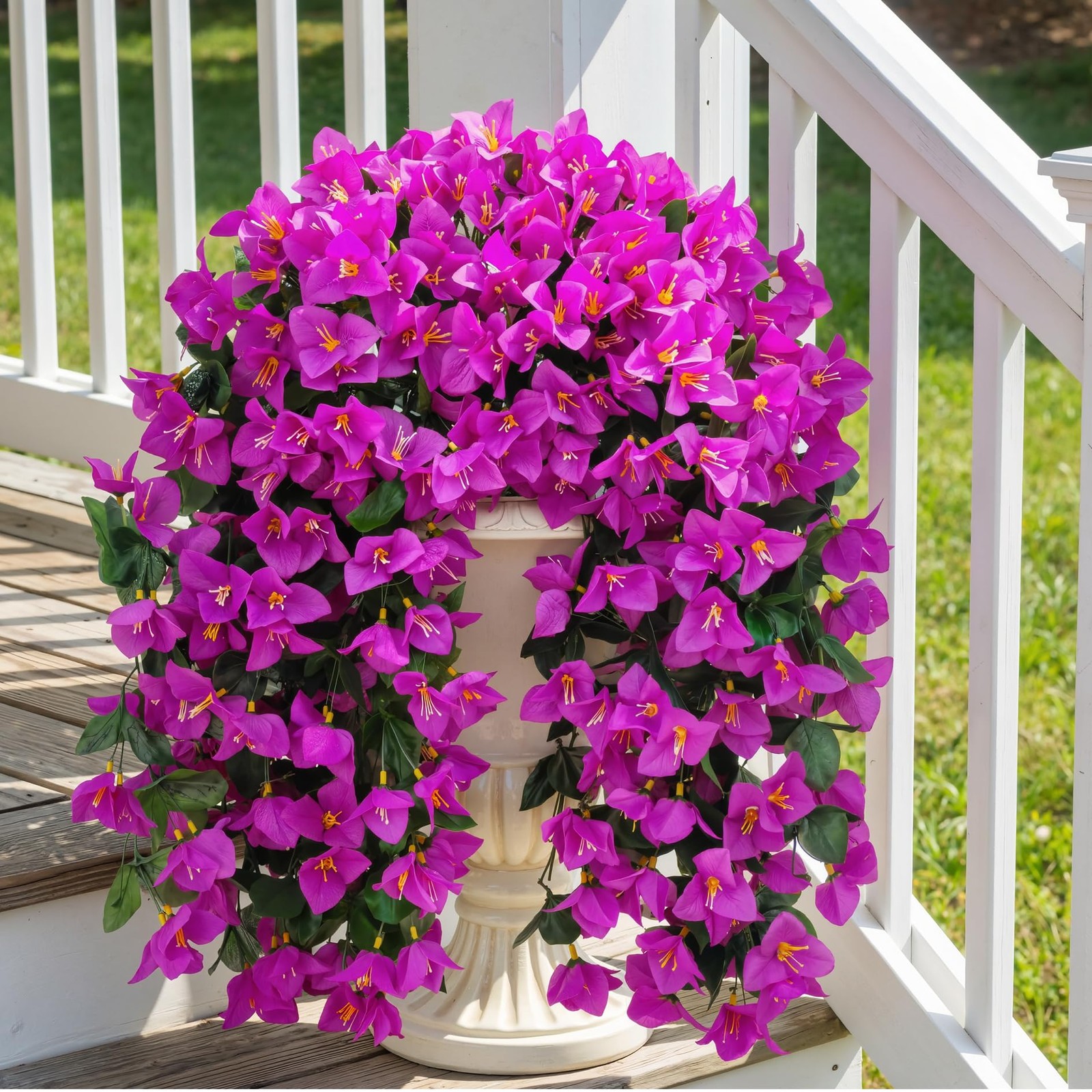 Artificial Bougainvillea Flowers Plants for Outdoors Decoration, 2 Pcs Faux S…
