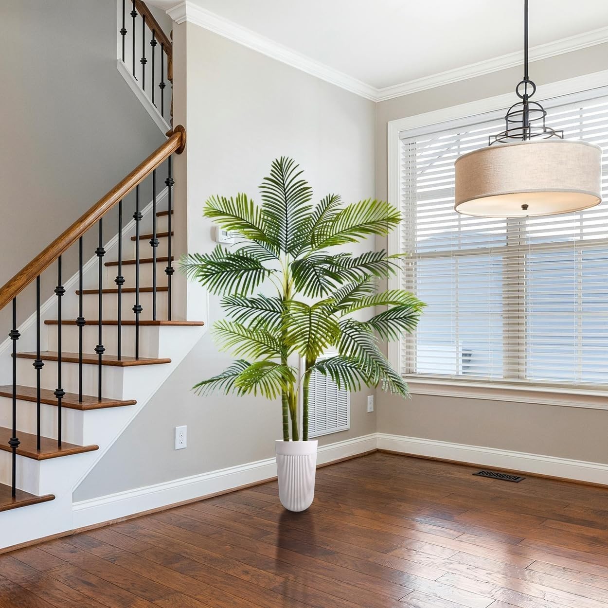 Artificial Palm Tree, 7ft Fake Areca Palm Plant with Basket, Large Faux Phoen…