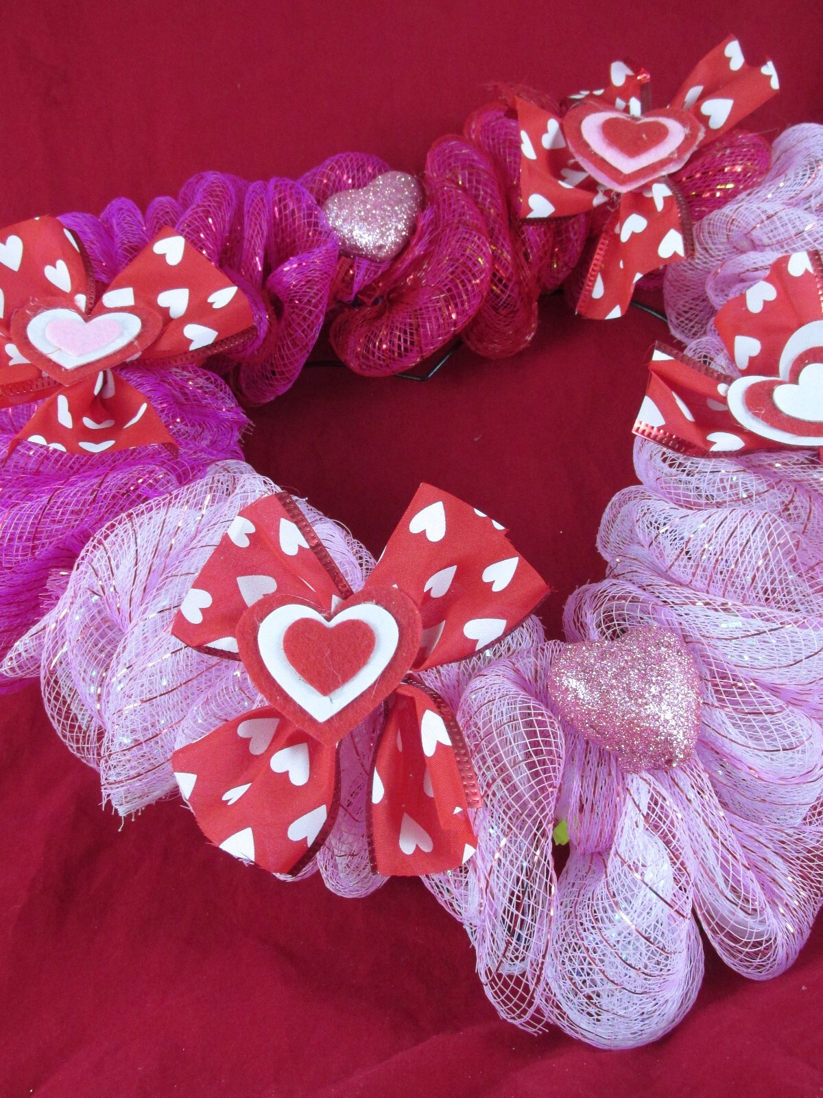 Poof Ruffle Valentine Deco Mesh Wreath