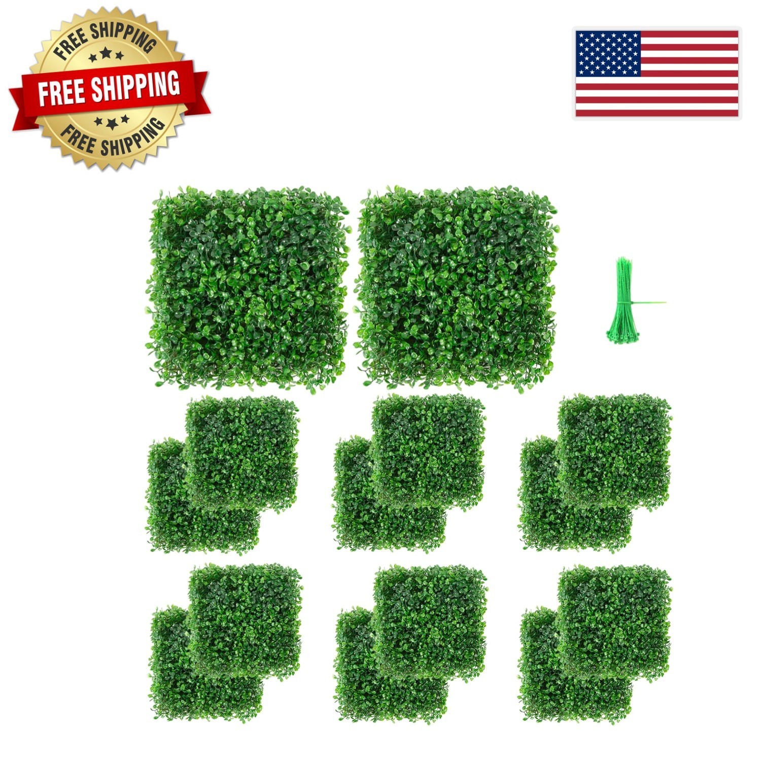 Versatile Artificial Boxwood Hedges – 12 Panels for Privacy & Aesthetic Appeal