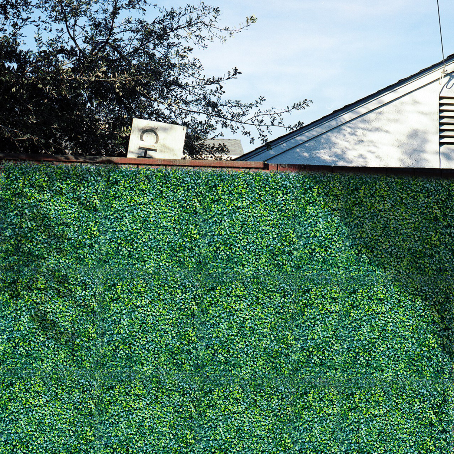 20in Artificial Faux Plant Boxwood Leaf Fence Panel Wall Home Decor Grass Mat