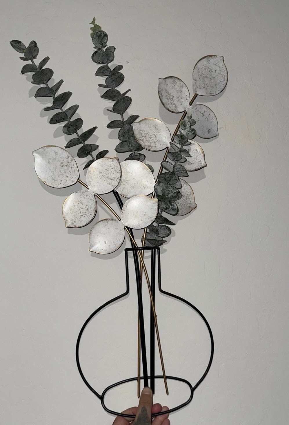 Faux Eucalyptus Decor Hanging! Boho Farm Cottage Style White Gold Black Green