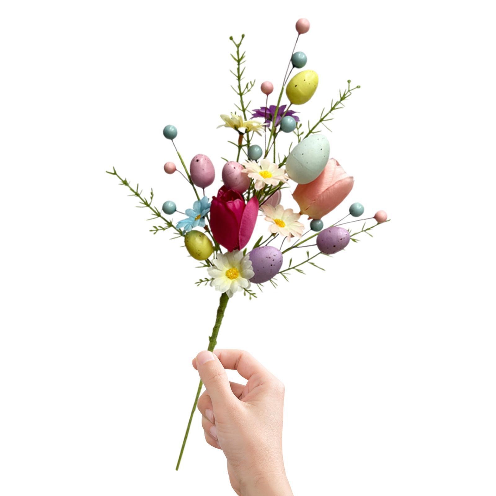 Easter Egg Stem Floral Pick Fake Eggs