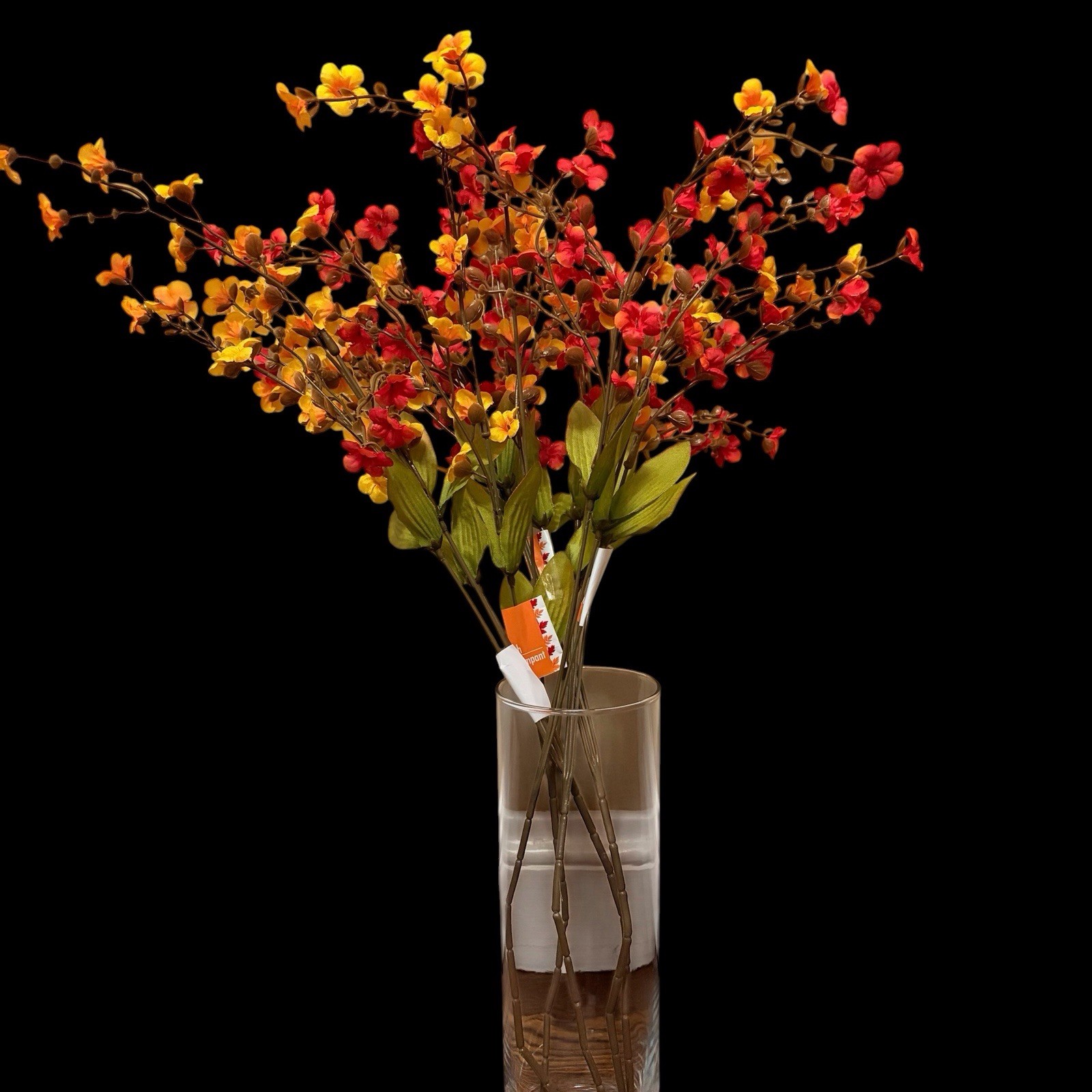 5ps/ Stems Babys Breath/Wild Silk Artificial Flowers Yellow Orange Mix 27” New