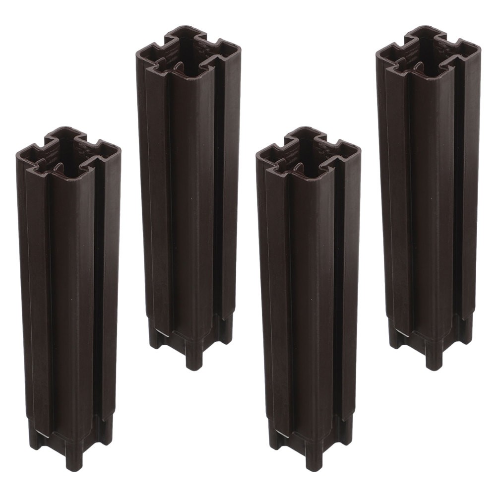 4Pcs Reusable Plastic Plant Support Pillars for Balcony Planter Boxes Coffee