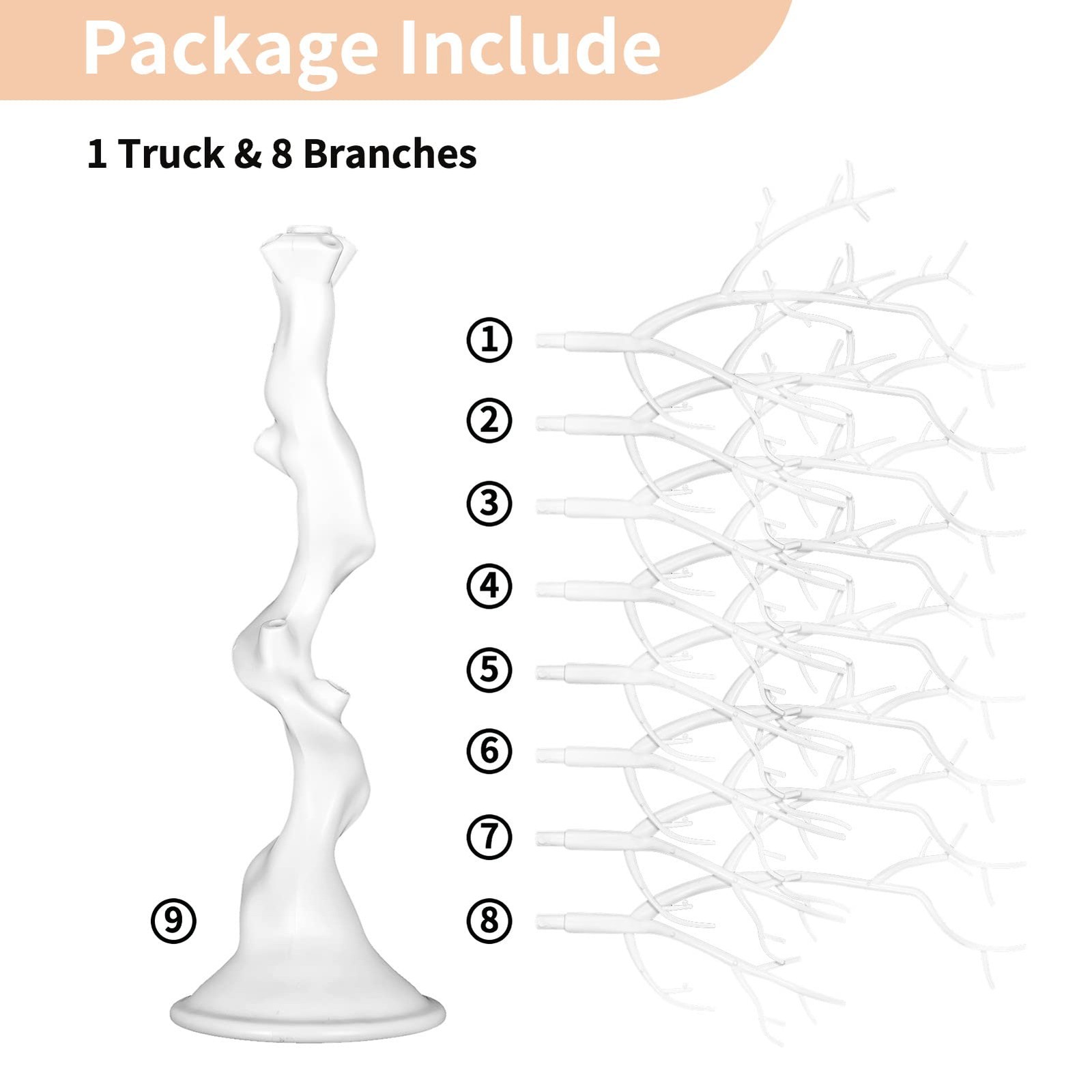 Nuptio White Christmas Tree Branch Artificial 22.8 1ft 11in – 1 Pc,