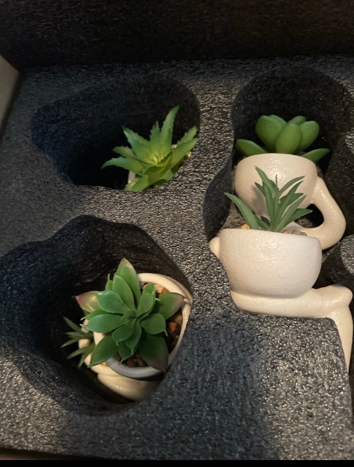 3pcs Artificial Succulents Plants Green Fake Succulents for Decor Realistic M…