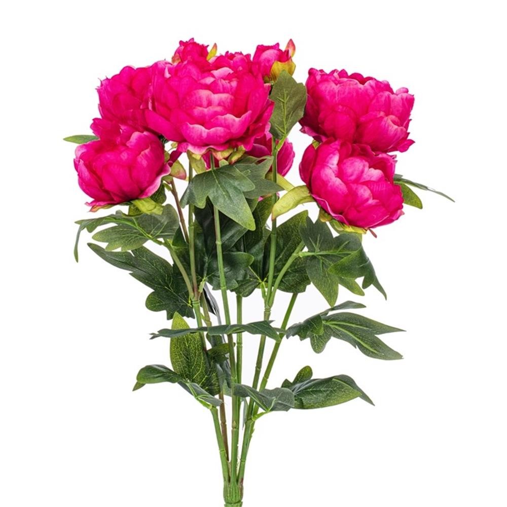 Vickerman 19″ Contemporary Fabric Artificial Peony Bush in Fuchsia Pink