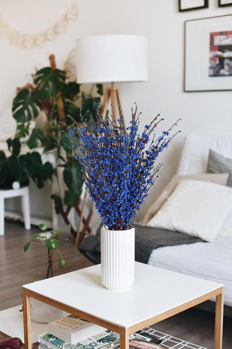 15PCS Blue Flowers 29.5″ Jasmine Flowers Long Stem Artificial Flowers for Tal…